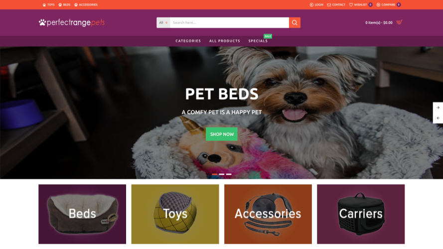 perfectrangepets homepage